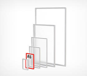 Пластикова рамка з закругленими кутами формат А5 210х148 мм Білий
