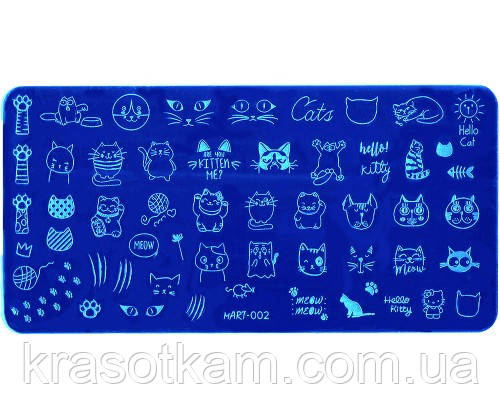 Металева Плата для стемпінгу "mART-002" (Котики), фото 1