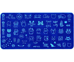 Металева Плата для стемпінгу "mART-002" (Котики)