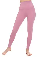 Лосины ластиковые женские спортивные с высокой посадкой розовые пудра пояс 10 см и 16 см. Размеры с 38 по 48.