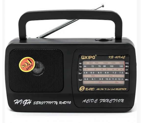 Радиоприемник KIPO KB-409, FM радио, AUX, черный - фото 1 - id-p1518206131