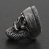 Кольцо мужское стальное BARBAROSSA печатка перстень из медицинской нержавеющей стали 316L с Черепом и бородой, фото 4