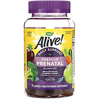 Витаминный комплекс для беременных Nature's Way, Alive! "Premium Prenatal Gummies" (75 жевательных конфет)