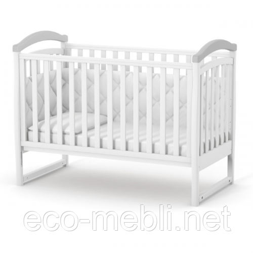 Ліжечко для новонароджених  ЛД6 білий/графіт, фото 1