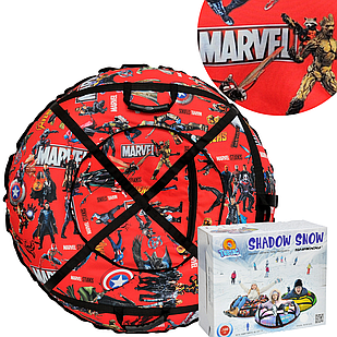 Тюбінг для снігу 100 см "марвел червоний" (Оксфорд, ПВХ)надувна таблетка