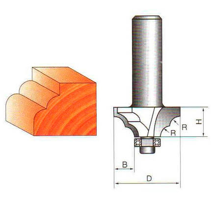 Фреза ГЛОБУС 2009 R6 кромочна фігурна, фото 2
