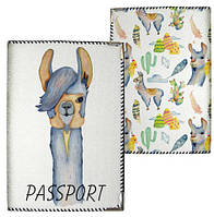 Обкладинка на паспорт Лама (PD_CLF002_BL)