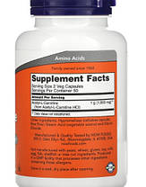 Л-карнітин NOW Acetyl L-Carnitine 500 mg 100 капс Кращий жироспалювач для жінок та чоловіків, фото 3