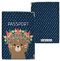 Обкладинка на паспорт Мишка индеец (PD_TFL030_SI)