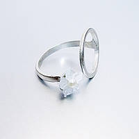 Безразмерное серебряное кольцо с перламутром и жемчугом модные стильные женские кольца из серебра