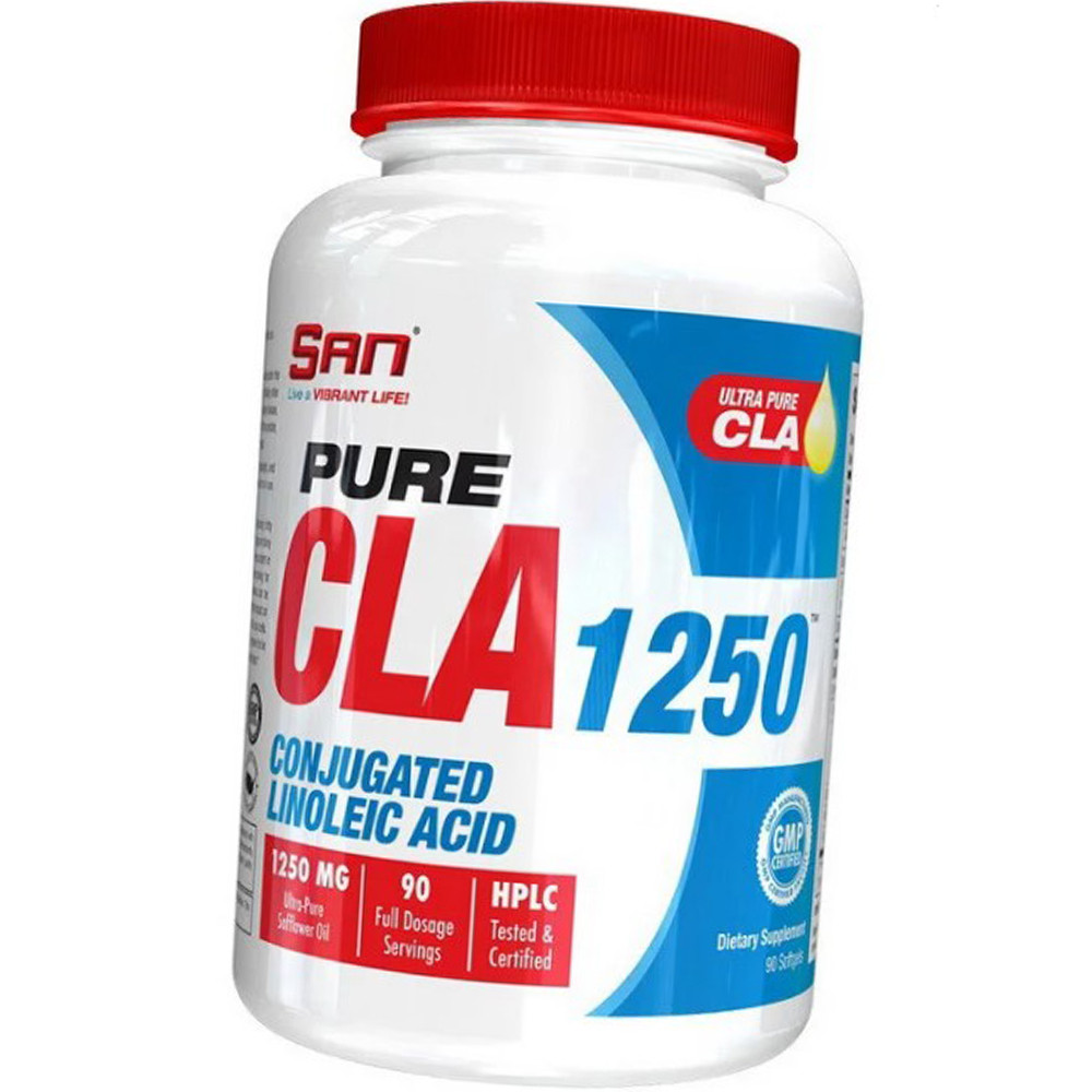 Кон'юговані лінолева кислота SAN Pure CLA 1250 mg 90 гел капс Жіроспалювач для схуднення таблетки