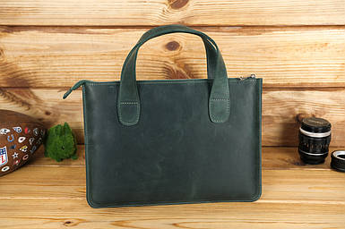 Чохол для MacBook Дизайн №43 з натуральної шкіри колір Зелений