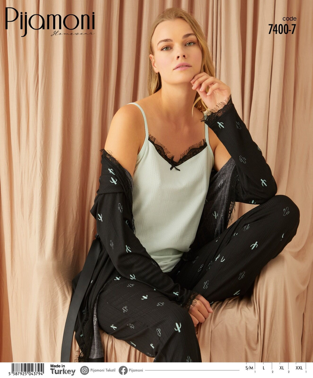 Піжама з довгими штанами та халатиком, фото 1