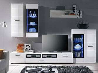 Стінка в вітальню Селін (ДСП/МДФ) білий Gerbor