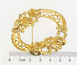 Брошка "Віночок із золотистими кристалами", фото 2