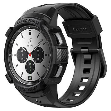 Чохол і ремінець Spigen для Galaxy Watch 4 Classic (42 mm) Rugged Armor Pro 2 in 1, Black (ACS03833)
