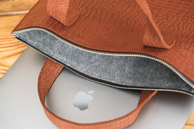 Шкіряний чохол для MacBook Air 13" (2018-2021) Дизайн №43, Вінтажна шкіра, колір Коньяк відбиток №1, фото 1