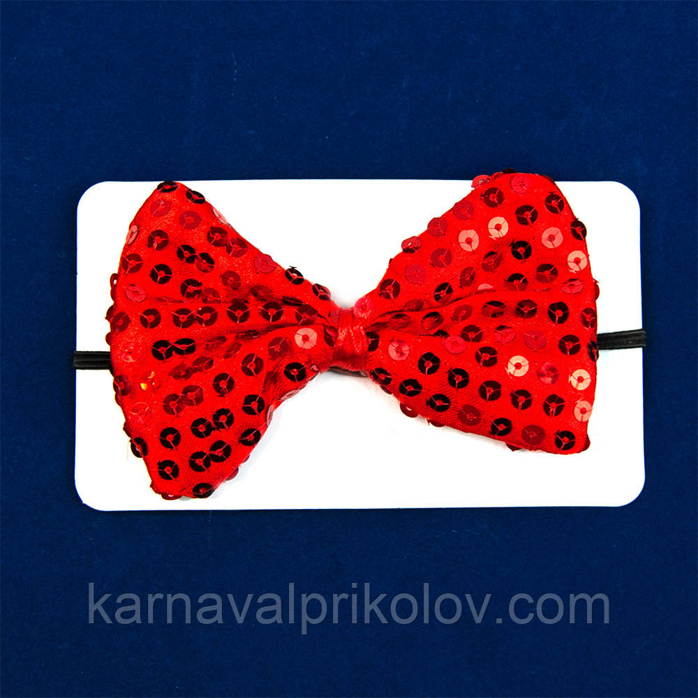 Краватка метелик з паєтками (червона)