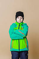 Яскрава дитяча зимова куртка для хлопчика BRUGI Італія YL4S зелений 128-134sм sign Верхня одяг для хлопчиків