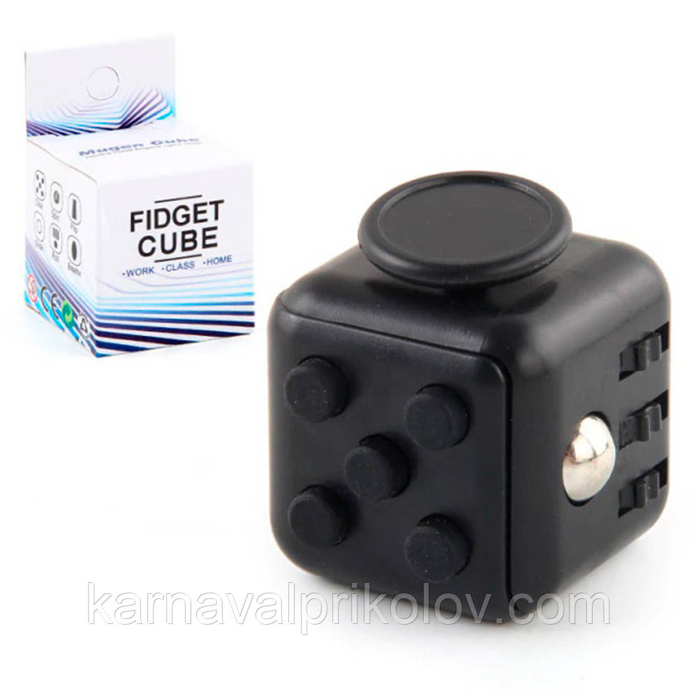 Кубик антистрес Fidget Cube (чорний з чорним)