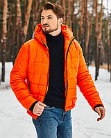Мужская оранжевая зимняя куртка Tok Asos Мужской пуховик оранжевого цвета с капюшоном Турция