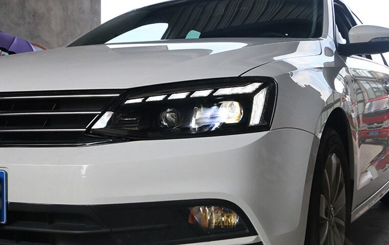 Передние фары VW Jetta 6 тюнинг Full Led оптика (стиль ауді б9,5), фото 1