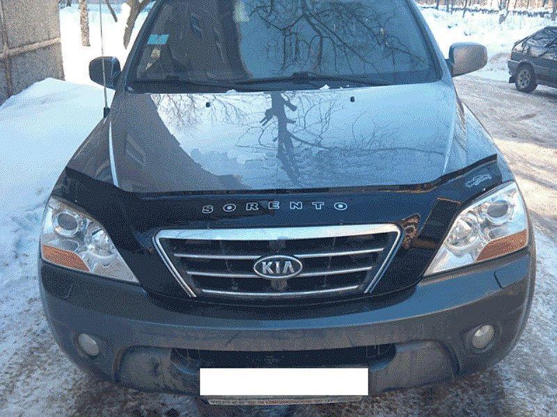 Дефлектор капота (мухобойка) Kia Sorento 2002-2009 (киа соренто) - фото 3 - id-p73445370