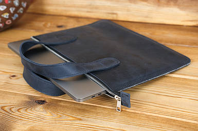 Чохол для MacBook Дизайн №43 з натуральної шкіри колір Синій