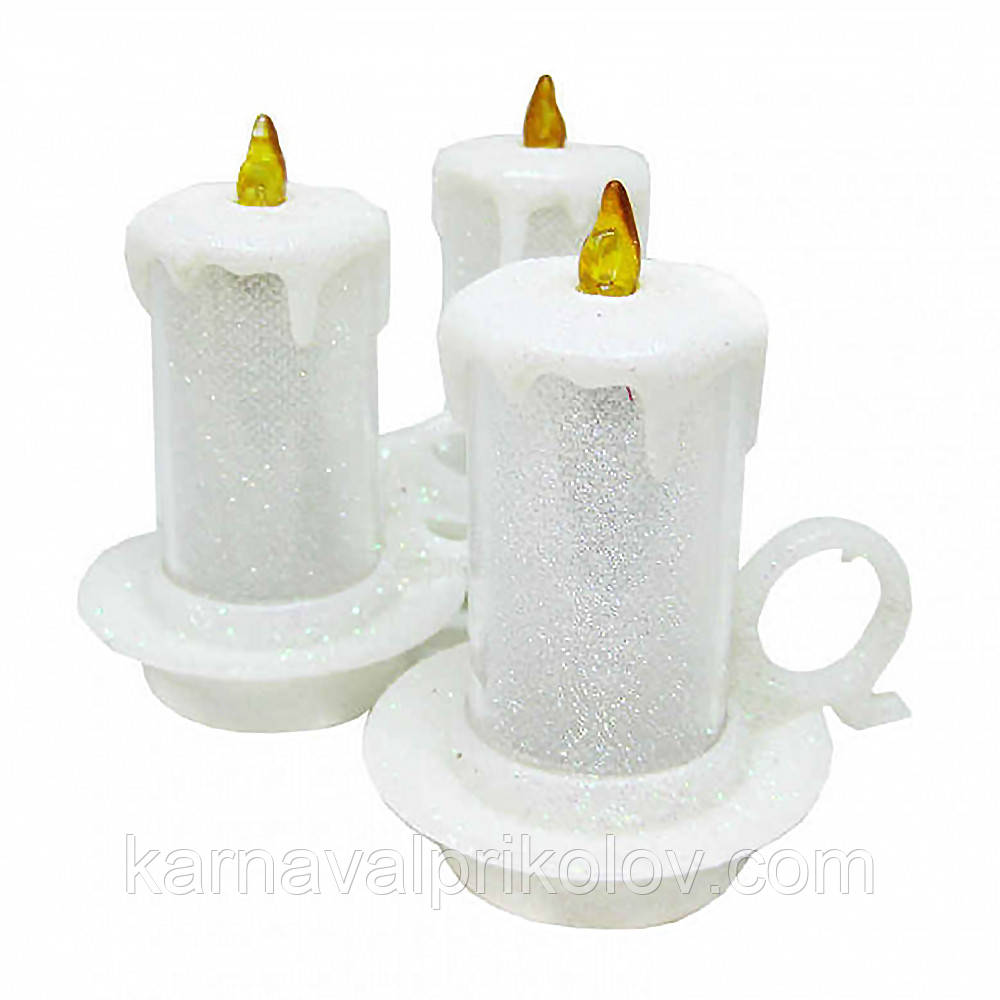 Свічка LED у свічнику з ручкою L8см (біла)