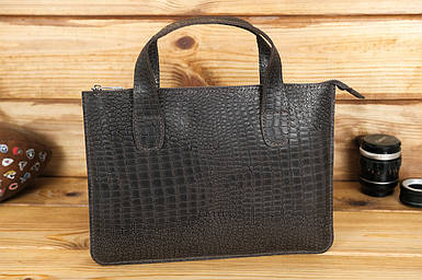 Чохол для MacBook Дизайн №43 з натуральної шкіри колір Шоколад відбиток №1