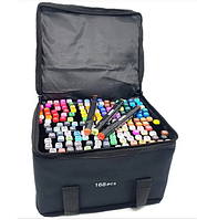 Набор двусторонних скетч маркеров для рисование на 168 штук + сумка