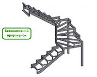 Металлический каркас лестницы в дом