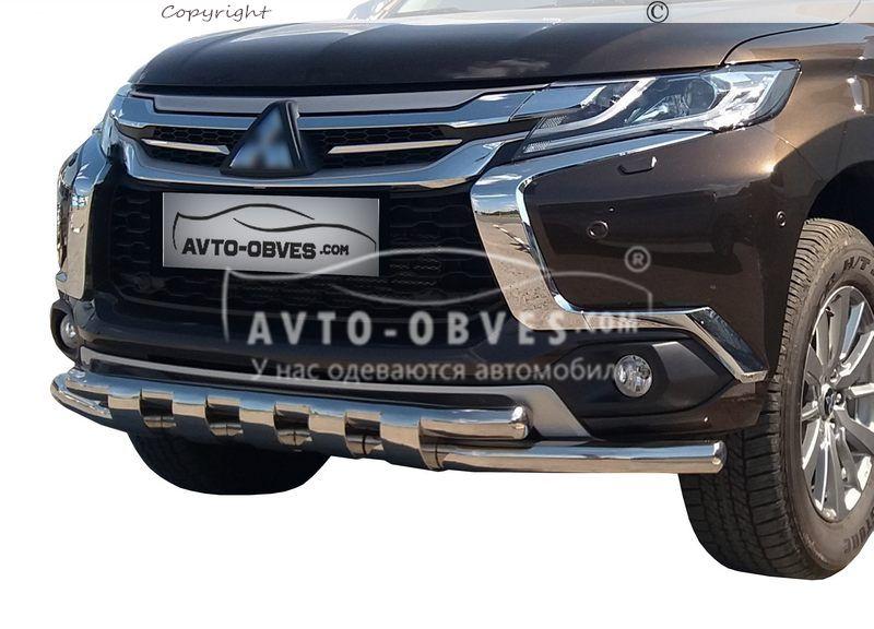 Модельная дуга Mitsubishi Pajero Sport 2016-2019 -тип: с пластинами, Ø:60*60мм - фото 1 - id-p348292487