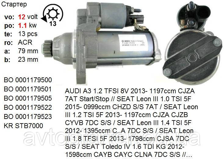 Щеточный узел стартера AUDI A3, VW Golf VII 1.4, SEAT Leon 1.4 TSi, SKODA Octavia 1.2 1.4 1.8 TSi - фото 5 - id-p247030128