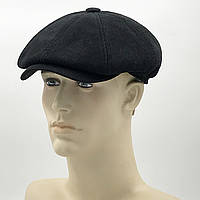 Чоловіча кепка восьмиклінка "Вельветова" чорна