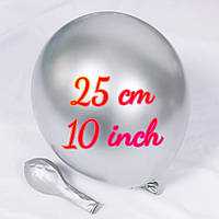 Хром 25 см серебро латексный воздушный шар