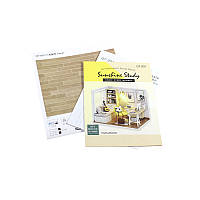Ляльковий дім конструктор DIY Cute Room QT-007-B Sunshine Study Room. Румбокс кімната, фото 8