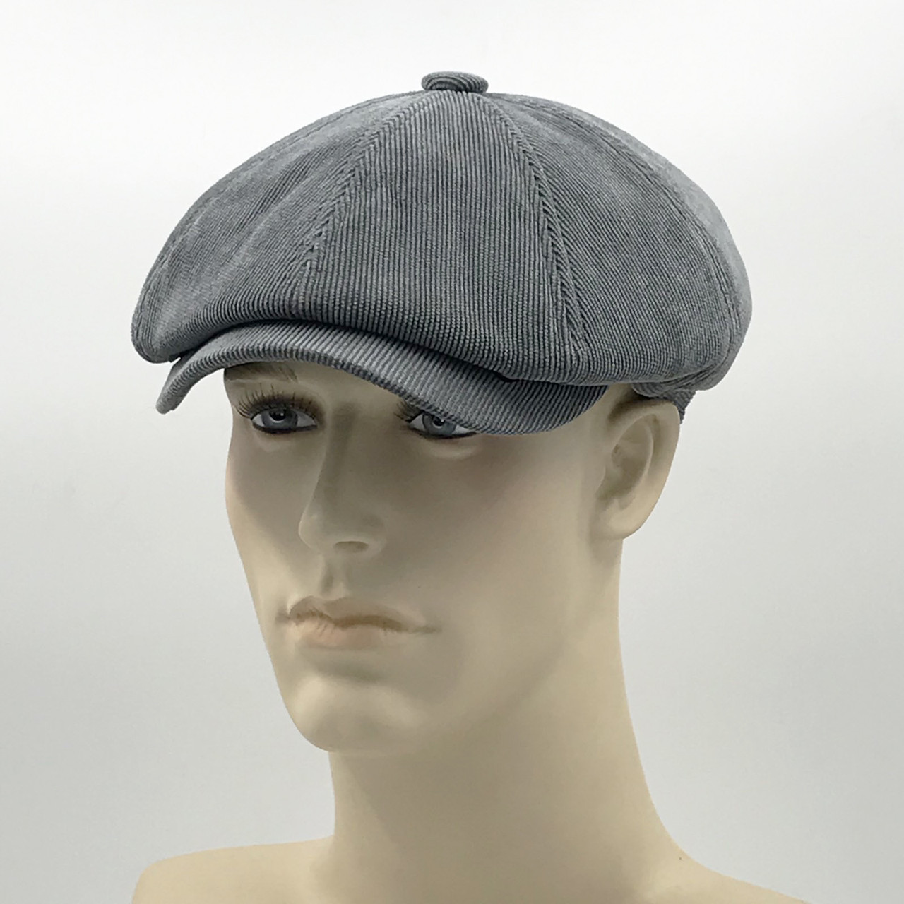 Чоловіча кепка восьмиклінка "Вельветова" сіра