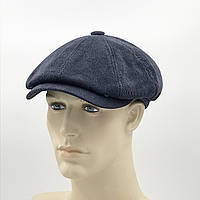 Чоловіча кепка восьмиклінка "Вельветова" синя