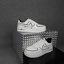 Жіночі кросівки Nike Air Force 1 '07 білі з чорним, фото 2