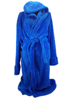 Халат с капюшоном махровый длинный 50 синий Bonita B1