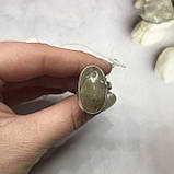 Волосиста кварц кільце з каменем кварц волосиста в сріблі розмір 18,3 регул-ся. Індія, фото 5