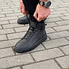 Чоловічі зимові кросівки Nike Black Winter черевики Найк чорні шкіряні високі, фото 3