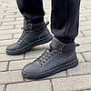 Чоловічі зимові кросівки Nike Black Winter черевики Найк чорні шкіряні високі, фото 2