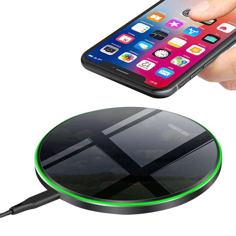 Швидке бездротове заряджання 20W для телефона Apple iPHONE, SAMSUNG, Huawei, Xiaomi та ін. FDGAO B424 чорна