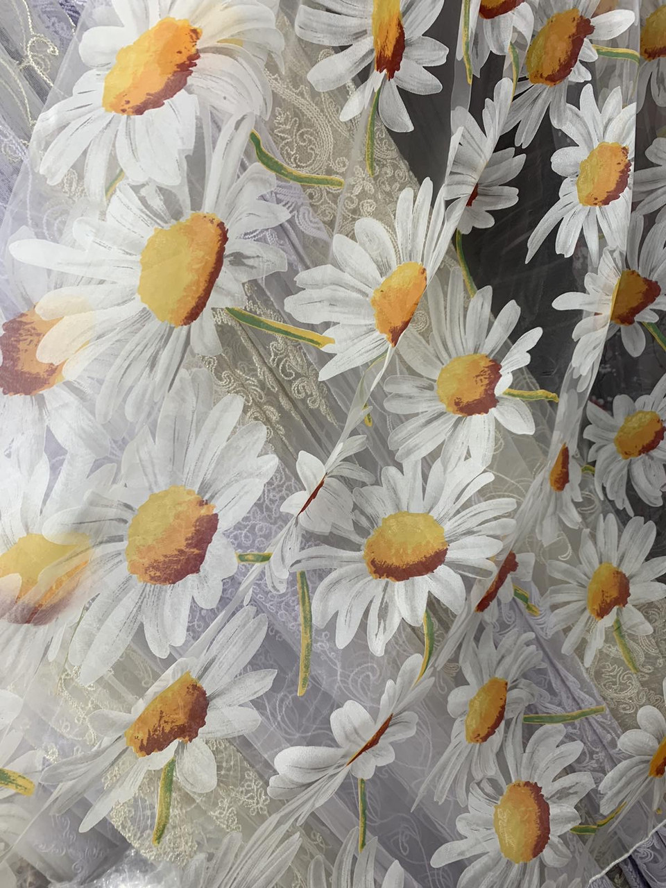 Тюль органза Ромашка №913