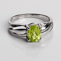 Хризолит (перидот, оливин) серебряное кольцо, 2942КЦХ