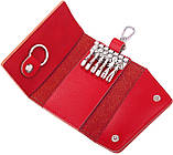 Чохол для ключів/вимикач шкіряний для 6 ключів і відсіком для кредиток Key Organizer червоний (КО-27363), фото 2