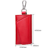Чохол для ключів/вимикач шкіряний для 6 ключів і відсіком для кредиток Key Organizer червоний (КО-27363), фото 4