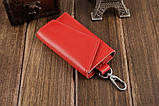 Чохол для ключів/вимикач шкіряний для 6 ключів і відсіком для кредиток Key Organizer червоний (КО-27363), фото 8